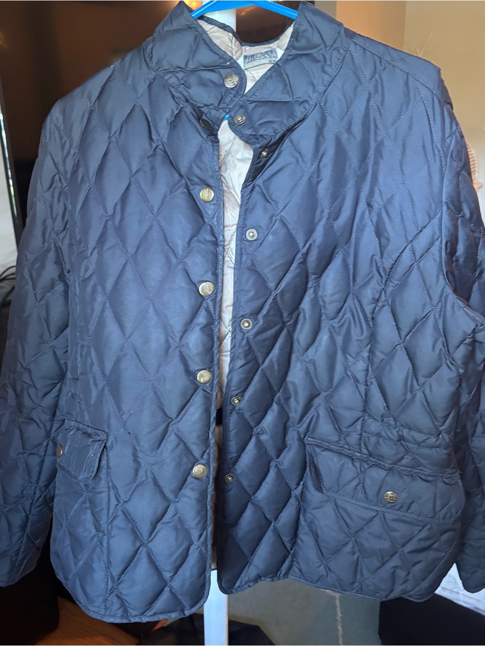 Eddie Bauer Quilted Navy Diamond Puffer Jacket
